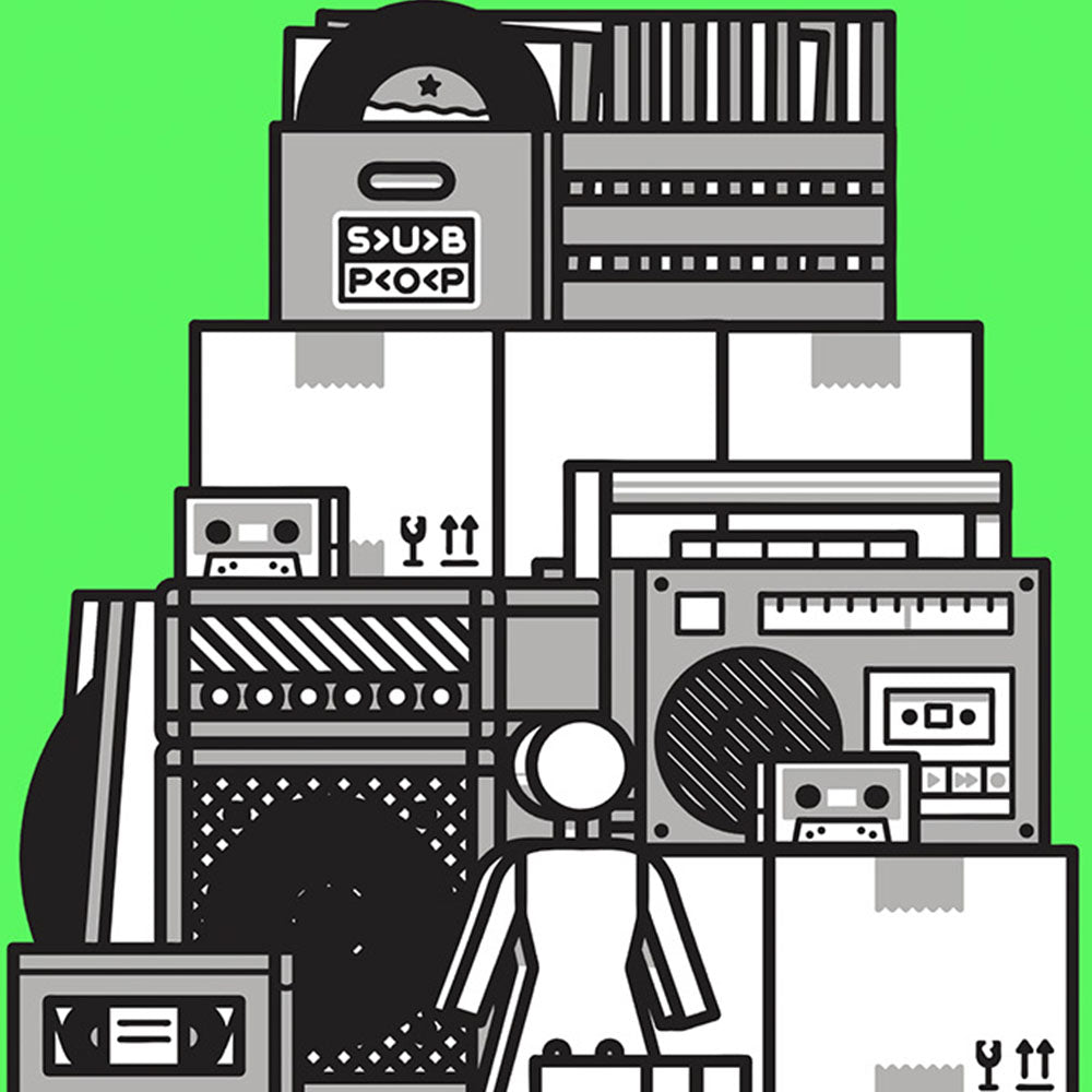 Green background for subpop and a girl doll